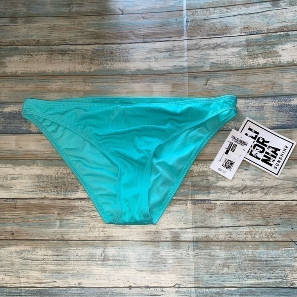 NWT California Sunshine Teal Bikini Bottoms Women’s Large Blue Swimwear